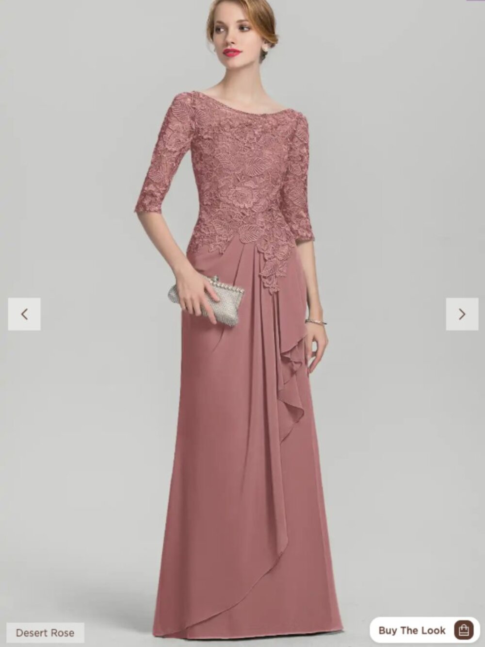 JJ's House Esther A-line Lace Dress in Desert Rose